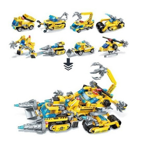 8in1 코어몰 합체 중장비로봇 세트 블럭완구