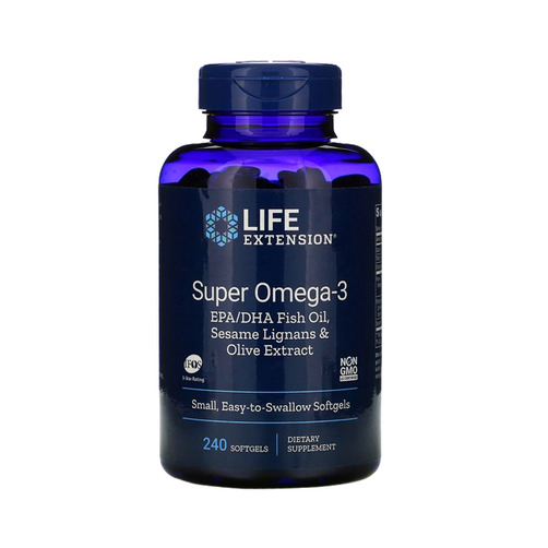 라이프 익스텐션 슈퍼 오메가-3 EPA/DHA 피쉬 오일, 리그난 & 올리브 추출물 함유, 240정