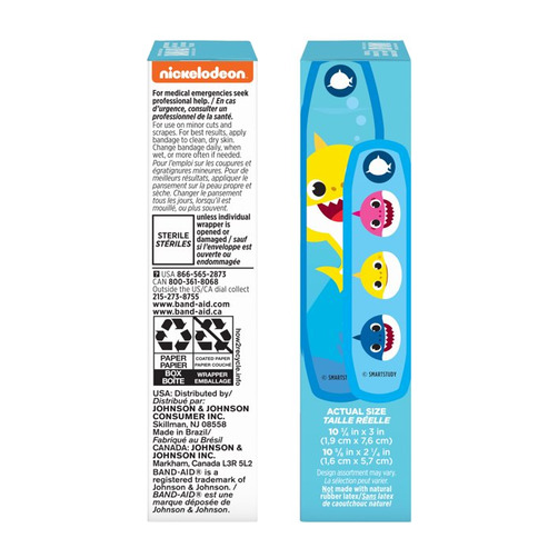 밴드에이드 아기상어 반창고 혼합형, 20개입