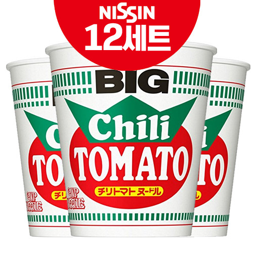[NISSIN] 닛신 컵누들 칠리 토마토 빅사이즈 12개 세트