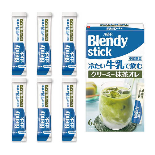 [AGF]  블렌디 스틱 찬 우유로 마시는 크리미 4종 시리즈 각 6박스 세트 - 말차 오레 6개입 × 6박스