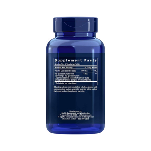 라이프 익스텐션 비타민 C & 바이오 퀘르세틴 식물성 추출물, 250 베지테리안 태블릿