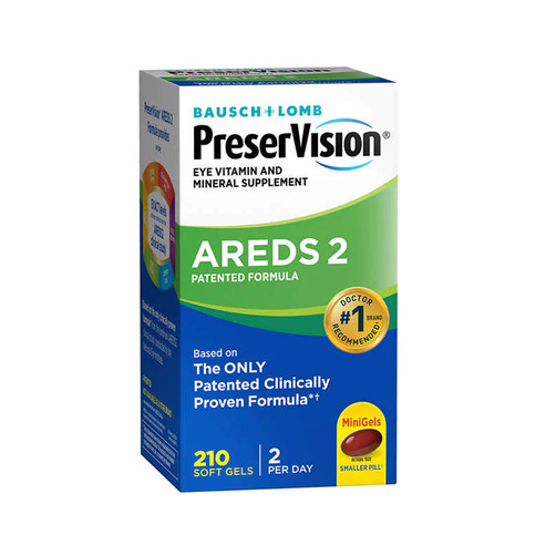눈 건강을 위한 바슈롬 프리저비전 AREDS 2, 210 소프트젤