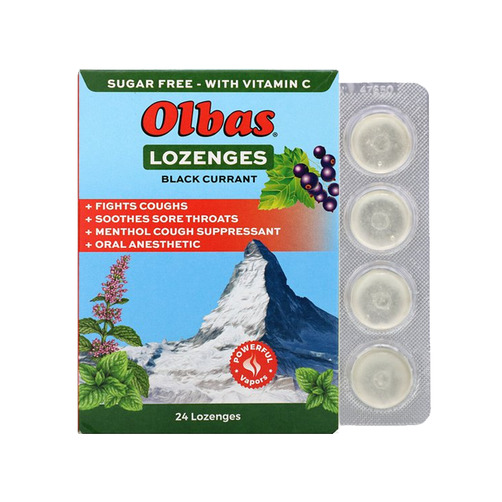 올바스 로젠즈 목캔디, 까막까치밥나무 열매맛, 24알