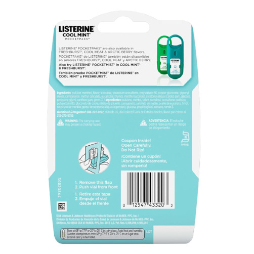 리스테린 쿨 민트 포켓팩 브레스 스트립 24 스트립 팩 - 3 팩