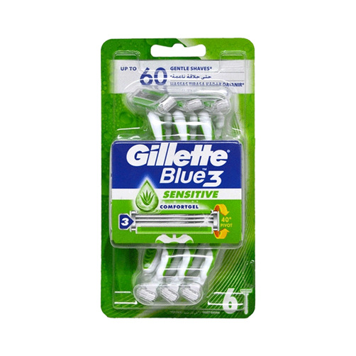 질레트 블루3 센시티브 일회용 면도기 6개입