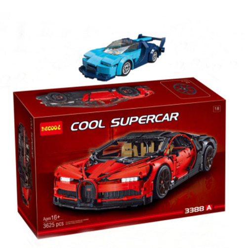 Decool 레고호환 풀박스 부가티시론 롤러코스터 블록 슈퍼카 - 레드