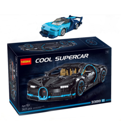 Decool 레고호환 풀박스 부가티시론 롤러코스터 블록 슈퍼카 - 블랙