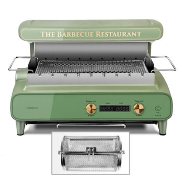 nathome 가정용 멀티 회전식그릴판 회전 꼬치구이 바베큐 NSK12 - 그린- 고급버전