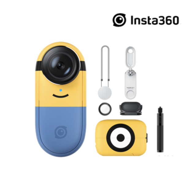 [Insta360] 한정판 인스타360 go2 한정판 미니언즈 방수 FlowState 스포츠 카메라 액션캠 - 고급형(셀카봉 포함)