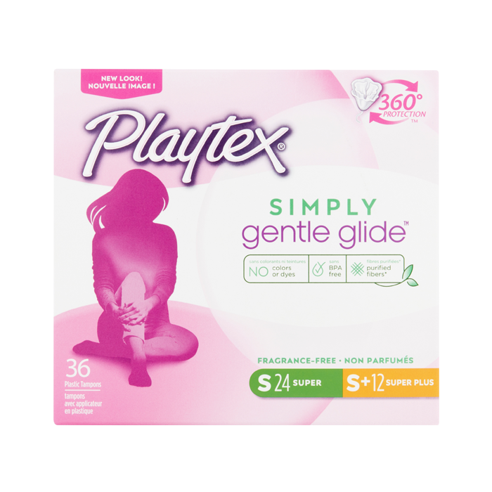 플레이텍스 심플리 젠틀 글라이드 탐폰, 슈퍼 &amp; 슈퍼플러스 멀티팩, 36개입