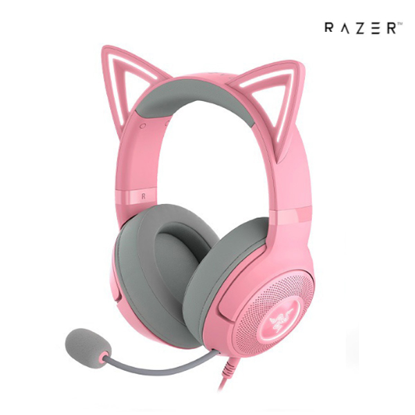 RAZER 레이저 크라켄 키티 V2  Razer Kraken Kitty V2 유선 게이밍 헤드셋 - 핑크