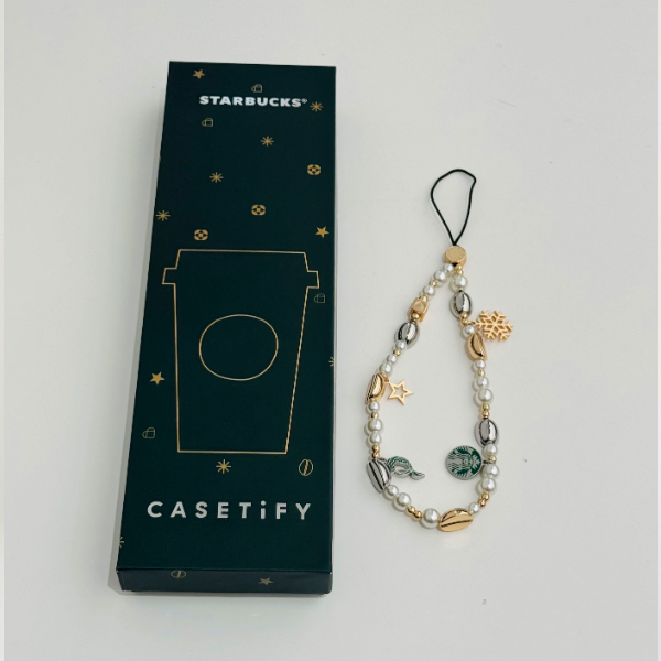 스타벅스 2023 Casetify 비즈스트랩 핸드폰줄 이어폰스트랩 핸드폰고리 키링 - 그린
