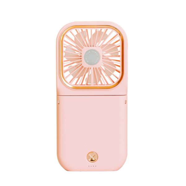 USB 핸드형 미니 소형 접이식 휴대용 목결이선풍기 다용도 선풍기 - 핑크