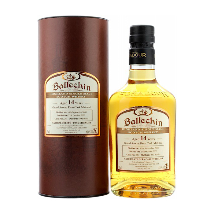 발레친 14년 2008/2022 그랜드 아로마 럼 캐스크 싱글 몰트 위스키 61% 0.7L / 세금 및 배송비 포함