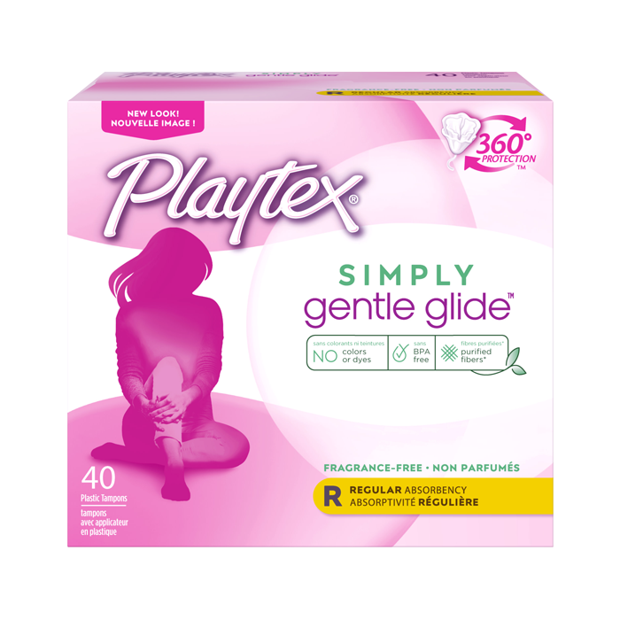 플레이텍스 심플리 젠틀 글라이드 탐폰 레귤러 사이즈, 40개입