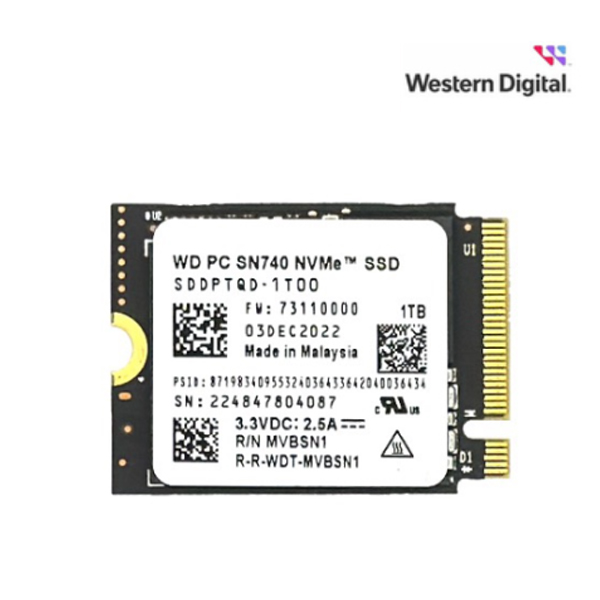 M.2 NVMe 2230 SN740 1TB SSD 스팀덱 및 윈도우기기 호환 저장장치