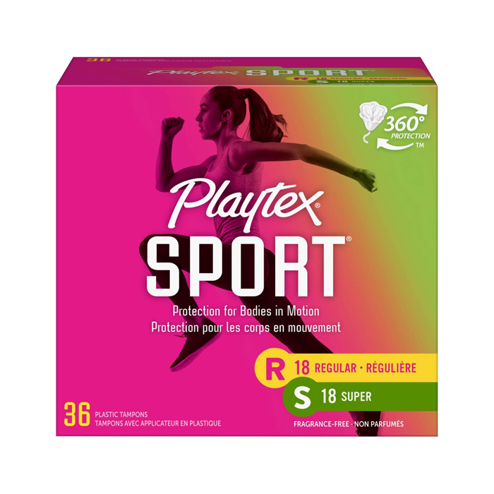 플레이텍스 스포츠 탐폰 멀티팩 레귤러 &amp; 슈퍼사이즈, 36개입