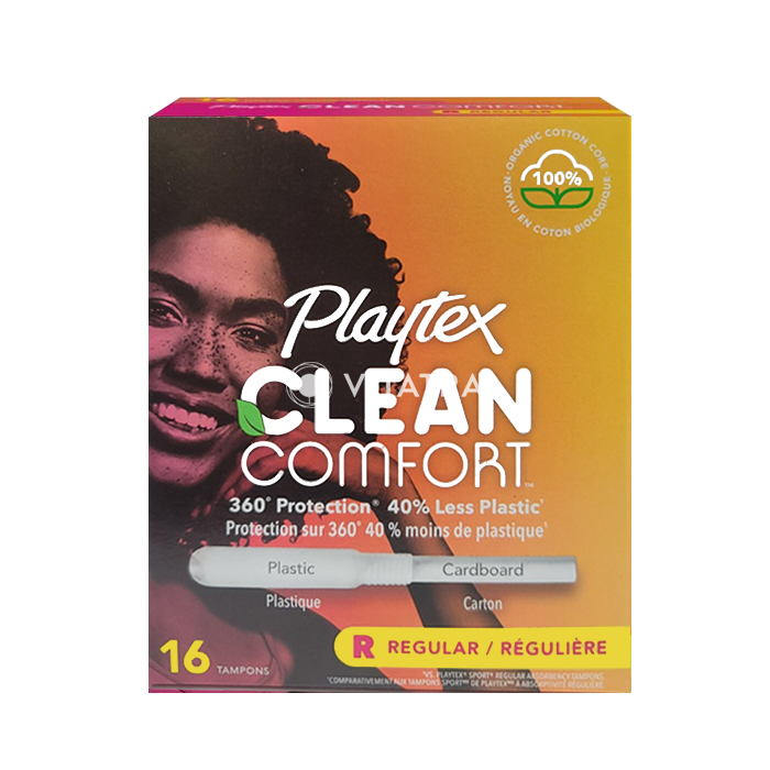 플레이텍스 유기농 클린 컴포트 탐폰 레귤러 사이즈 16개입