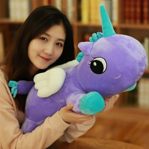 -무료배송- 유니콘 인형,동물 인형,등받이 인형, 65CM - 보라