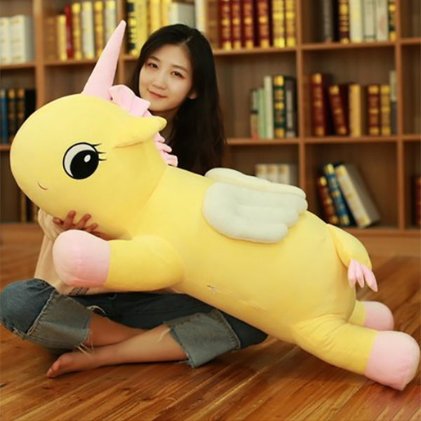 무료배송  유니콘 인형,동물 인형,등받이 인형, 65CM - 옐로우