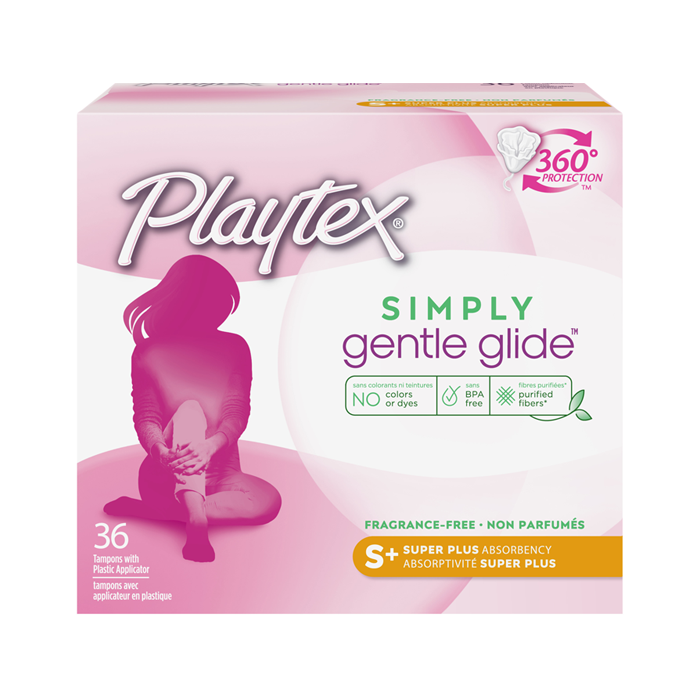 플레이텍스 심플리 젠틀 글라이드 탐폰 슈퍼 플러스 사이즈, 36개입