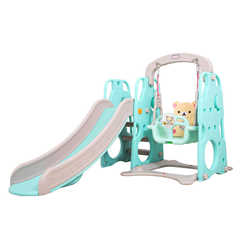 ★무료배송★ Hobby Tree 어린이 미끄럼틀 그네 세트 /소형 실내 가정 놀이공원 /유치원 어린이 완구 놀이공원 - 민트 곰돌이